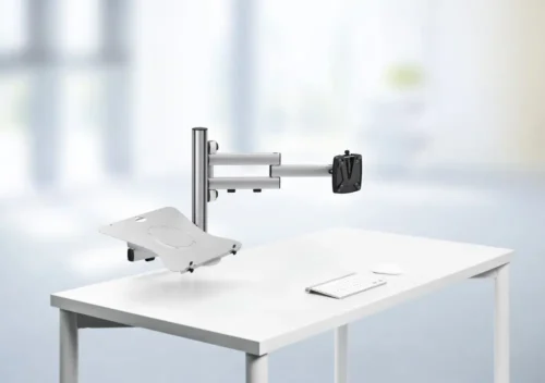 Novus TSS Arm L + Laptophouder, zilver