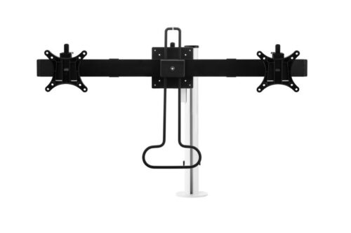 Galaxy Dubbel Monitorarm met Crossbar, wit