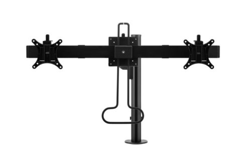 Galaxy Dubbel Monitorarm met Crossbar, zwart